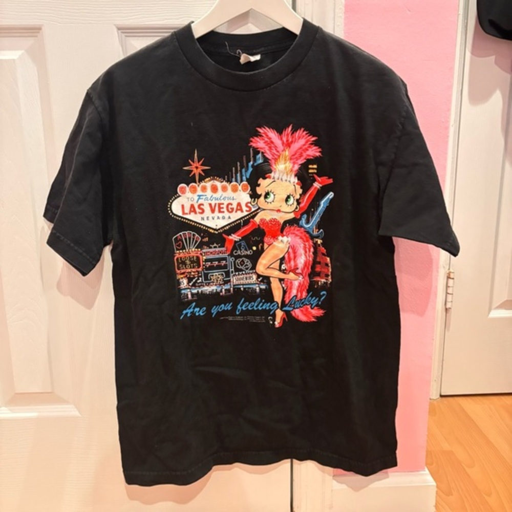 Betty Boop Las Vegas Graphic oversized Vintage T-Shirt - Black